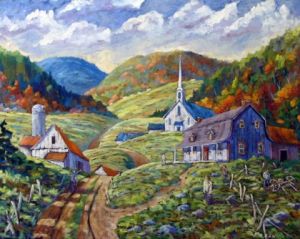 Voir le détail de cette oeuvre: A Day in our Valley original large landscape painting by Prankearts